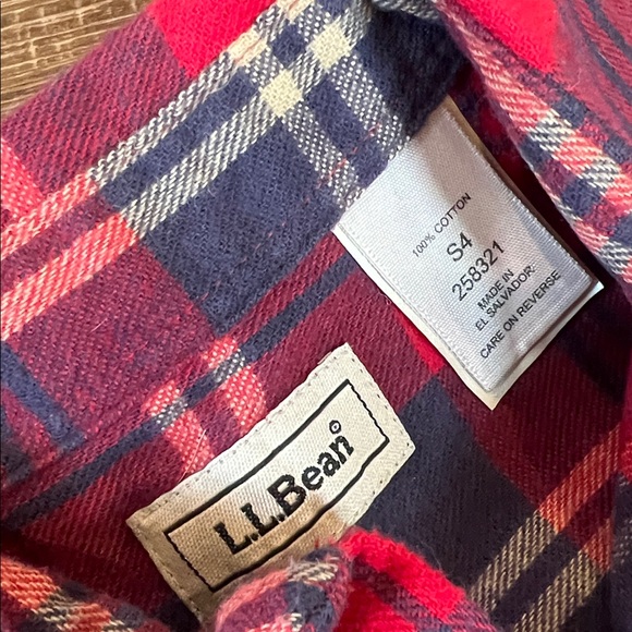 L.L. Bean Red, Blue Plaid Fleece Shirt Jacket - Picture 2 of 5